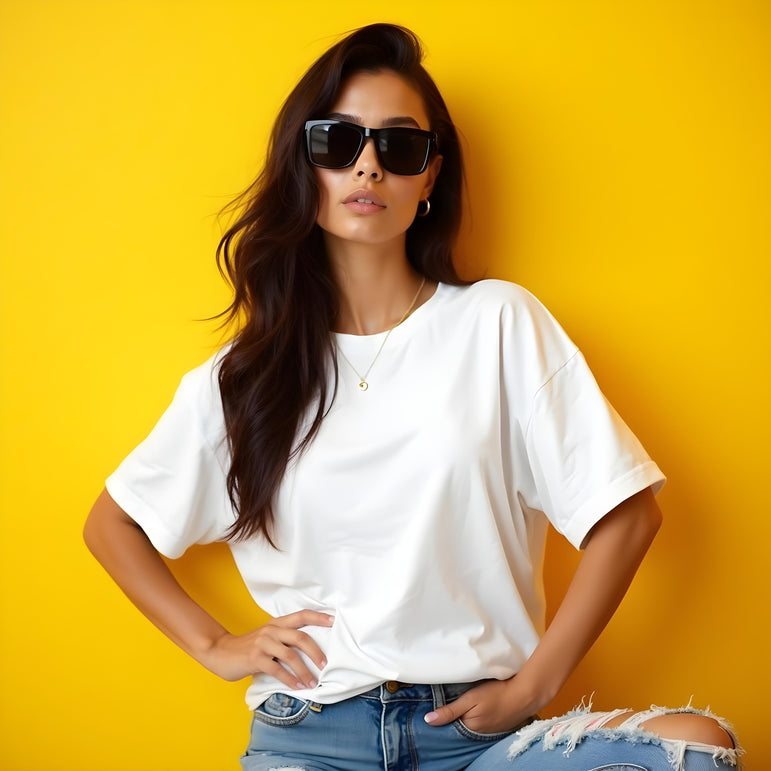 Women Solid White Oversized T-shirt