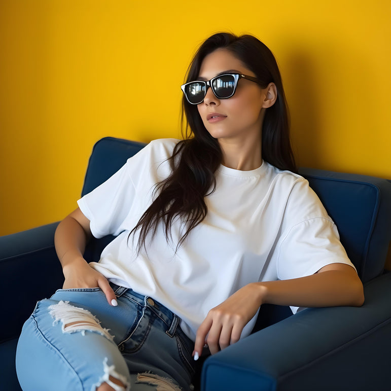 Women Solid White Oversized T-shirt